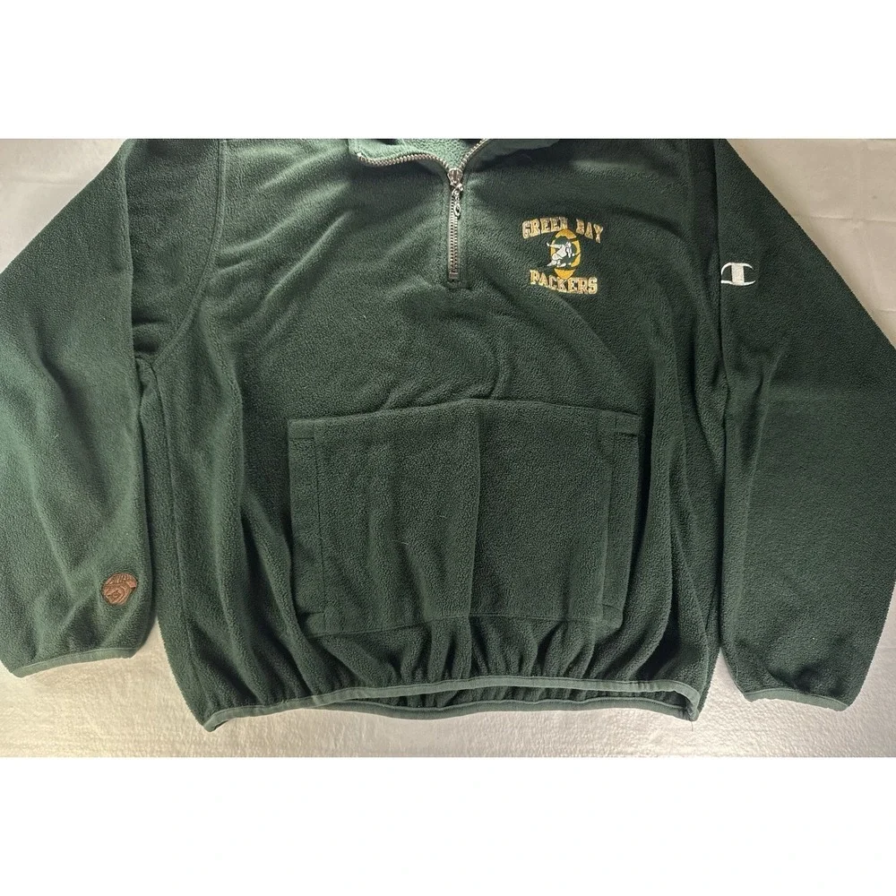 Vintage Champion Authentic Apparel Green‎ Bay Packers Fleece Jacket Mens Large